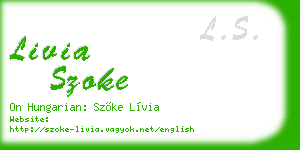 livia szoke business card